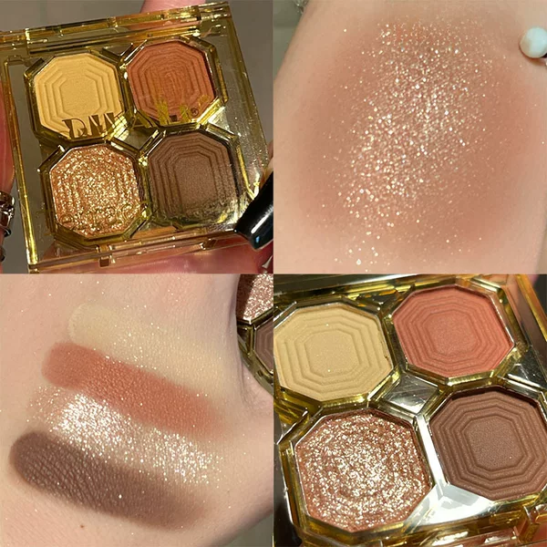 DIKALU mini four-color eyeshadow concealer repair one cow Langping for Xiaozhen lucky eyeshadow plate ins Internet celebrity style