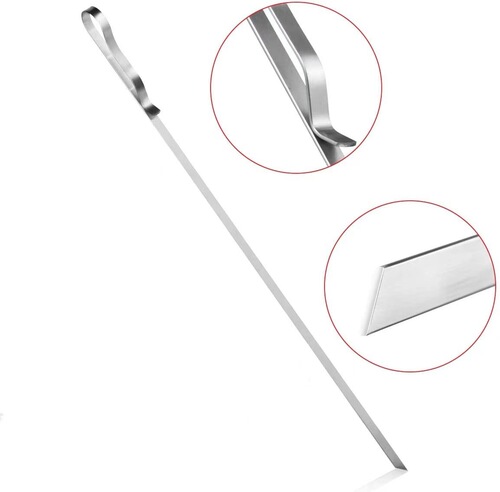 Stainless steel wave barbecue tool BBQ grilled chicken wing needle flat metal barbecue bag bag set barbecue skewers
