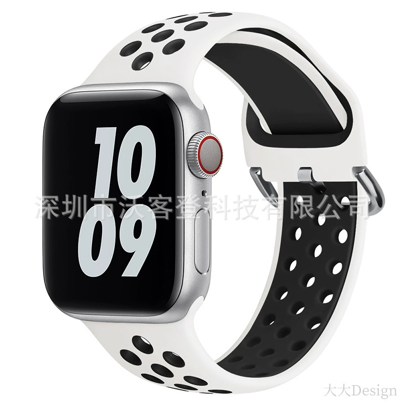 Подходит для Apple, силиконовый ремешок Nike с защёлкой, для Apple Watch 8/7/SE/6/5/4/3/2/1, двухцветный силикон
