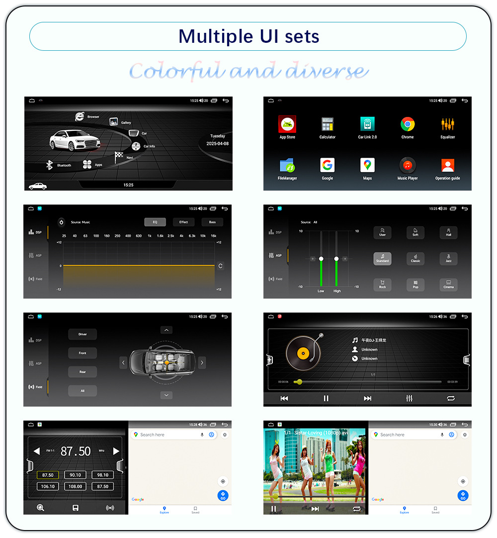 Suitable for 09-16 Audi A4L/A5 10.25inch Android 4g Navigation 360 Panoramic Wireless Carplay Integrated