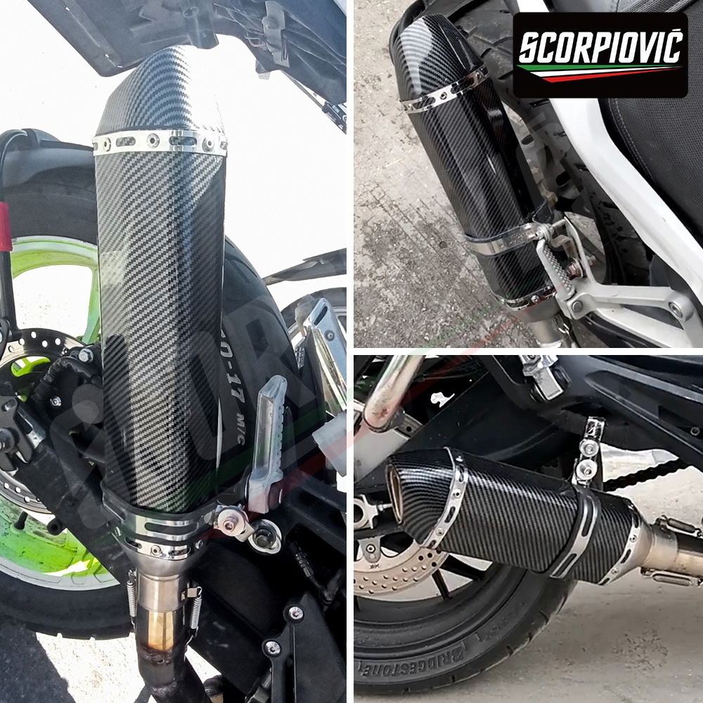 Full imitation carbon fiber small hexagonal exhaust pipe tail 51MM universal GSX 250 450SR 800 250RR