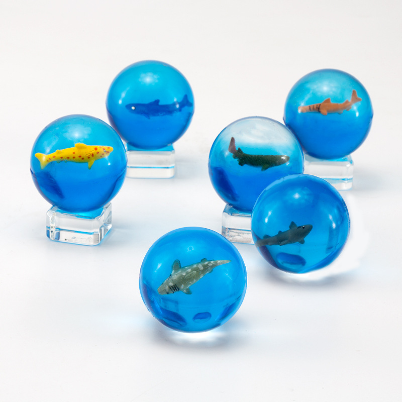 Víctor N ° 47 muñeca bola elástica de los niños educativos juguete cognitivo pinball transparente tridimensional 3D pelota que rebota