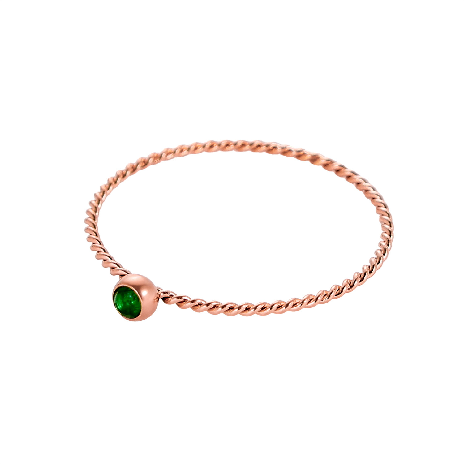 그린 로즈 골드 반지