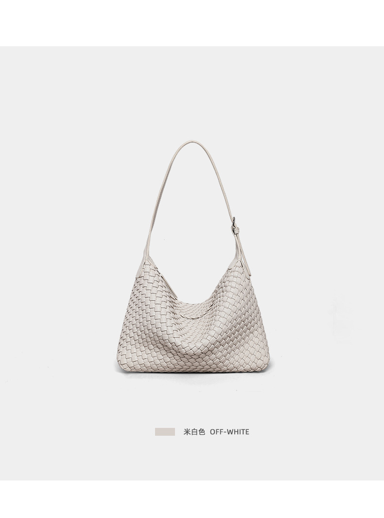 Túi tote nữ cỡ lớn đeo chéo kiểu vintage handmade dệt — màu nâu, màu trắng ngà, màu tím hoa cà chi tiết 29