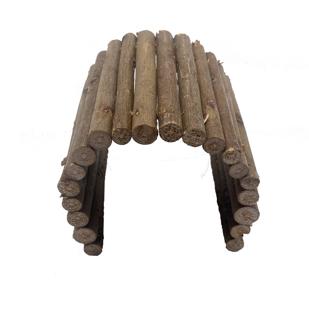 Juguetes de hámster para mascotas Cercas de ramas de sauce natural Escalera para subir Juguetes de madera maciza para moler dientes pequeños Juguetes de paisajismo para aliviar el aburrimiento