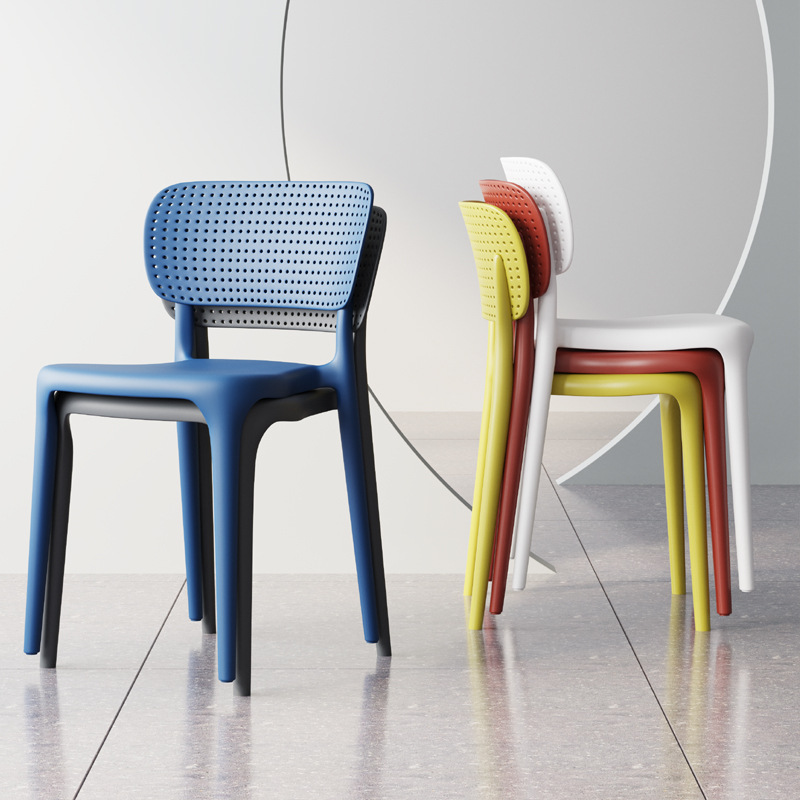 优质塑料椅子 靠背可叠 放餐桌椅加厚设计 胶凳子书桌学习久坐小