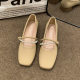 Mary Jane Fairy with Skirt Small Leather Single-layer Shoes Women's 2025 Spring and Autumn New Late Evening Style Gentle Flat Granny Pumps