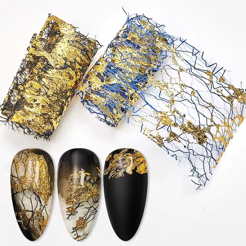 ins Japanese online celebrity gold foil paper Sally net gold foil silver foil fragment DIY nail mesh foil paper transfer paper decoration