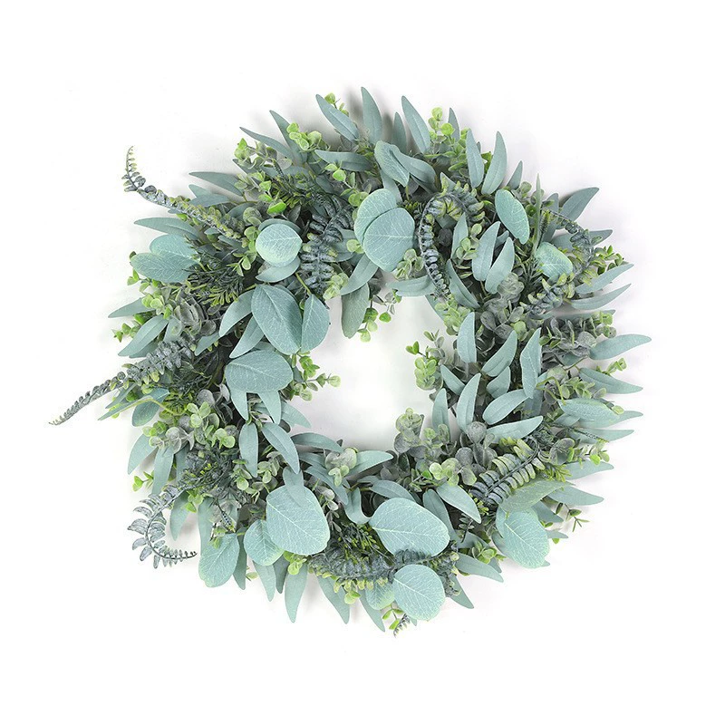 Amazon Spring New Day Simulation Eugar Eucalyptus Leaf Flower Ring Amazon Spring Day Christmas Room Home Decoration