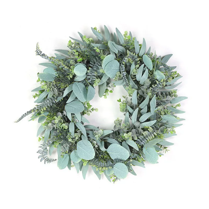 Amazon Spring New Day Simulation Eugar Eucalyptus Leaf Flower Ring Amazon Spring Day Christmas Room Home Decoration