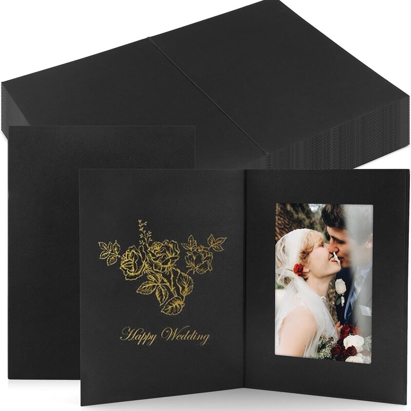 Cross-border Paper Photo Frame Vertical Folding Hard Cardboard Picture Frame Birthday Event Wedding Invitation Card 6 Inch 7 Inch Small Photo Frame