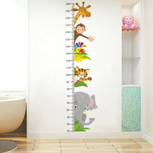 New LW-C05 Animal Height Sticker for Children's Room Kindergarten Baby Height Measurement Scale Wall Decoration Self-adhesive
