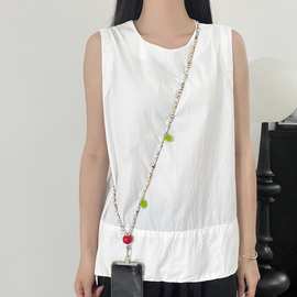 彩色小串珠长款手机绳2025年新款夏日斜挎糖果葡萄手机链女ins风