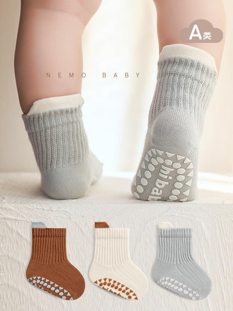 2024 primavera nuevo bebé piso calcetines interior completo inferior pegamento sin hueso antideslizante fresco niños y niñas bebé niño Calcetines