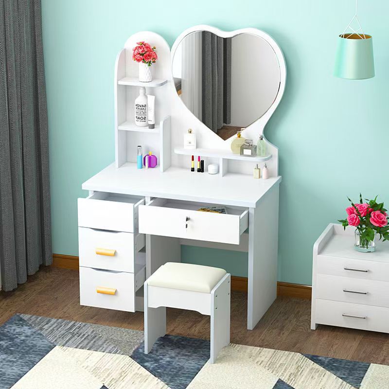 Alta sensación de ensamblaje de dormitorio mesa de maquillaje mini gabinete de maquillaje en línea popularidad moderna simple mesa de maquillaje