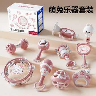 儿童玩具手拍鼓打击乐器宝宝铃鼓益智早教启蒙婴幼儿0-3岁1手摇铃