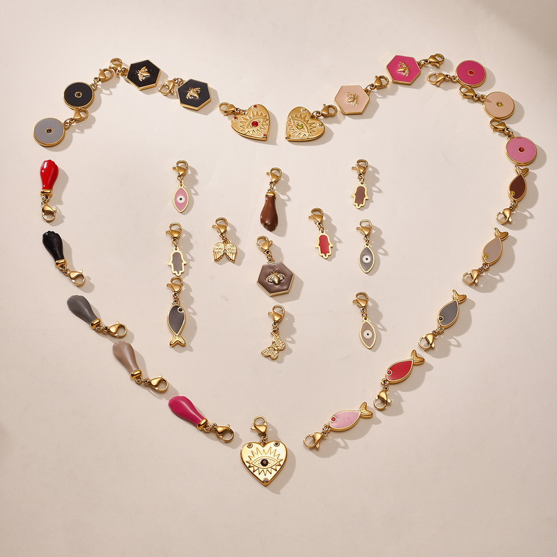 Mili メッキ 18 K 厚いゴールド DIY エナメル釉シングルペンダントニッチファッションパーソナライズされたマリンアクセサリー卸売|undefined