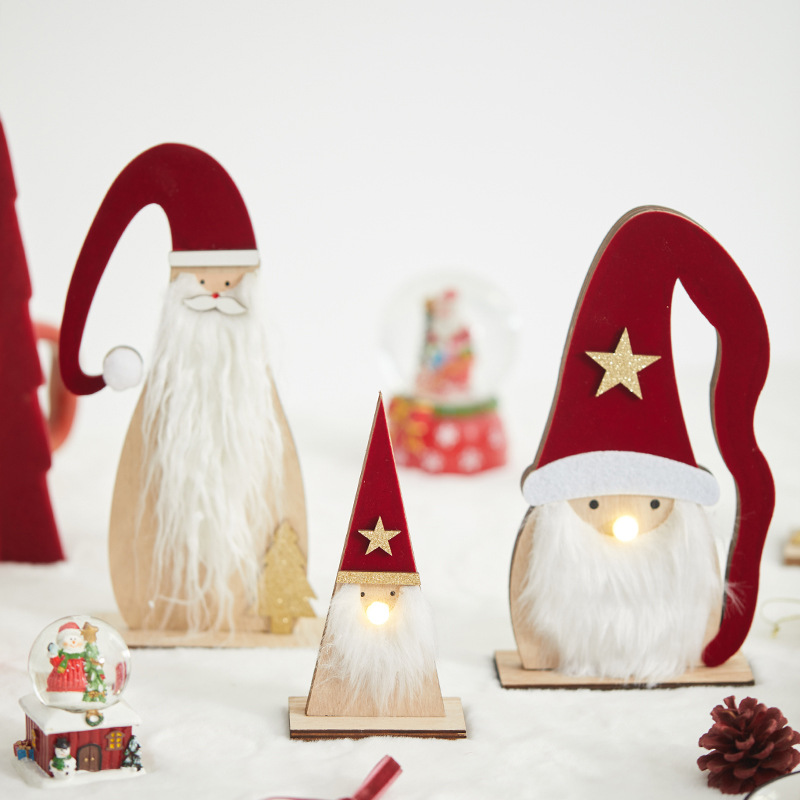 Árbol de Navidad luminoso, decoración de madera de escritorio, Elk para ancianos, centro comercial creativo, decoración de decoración de café, accesorios