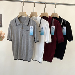 25春夏新品ライゼル天糸メリヤストートiu系スタイルPOLO襟半袖トップス35239