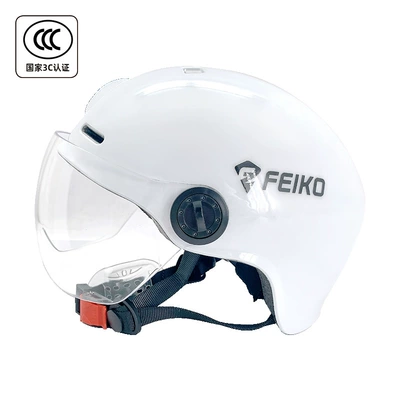New National Standard 3C Certified Electric Vehicle Half Helmet Motorcycle Helmet for Men and Women, Universal Adjustable Safety Helmet for All Seasons (Motosiklet kaskı (dəbilqə)) - white-m