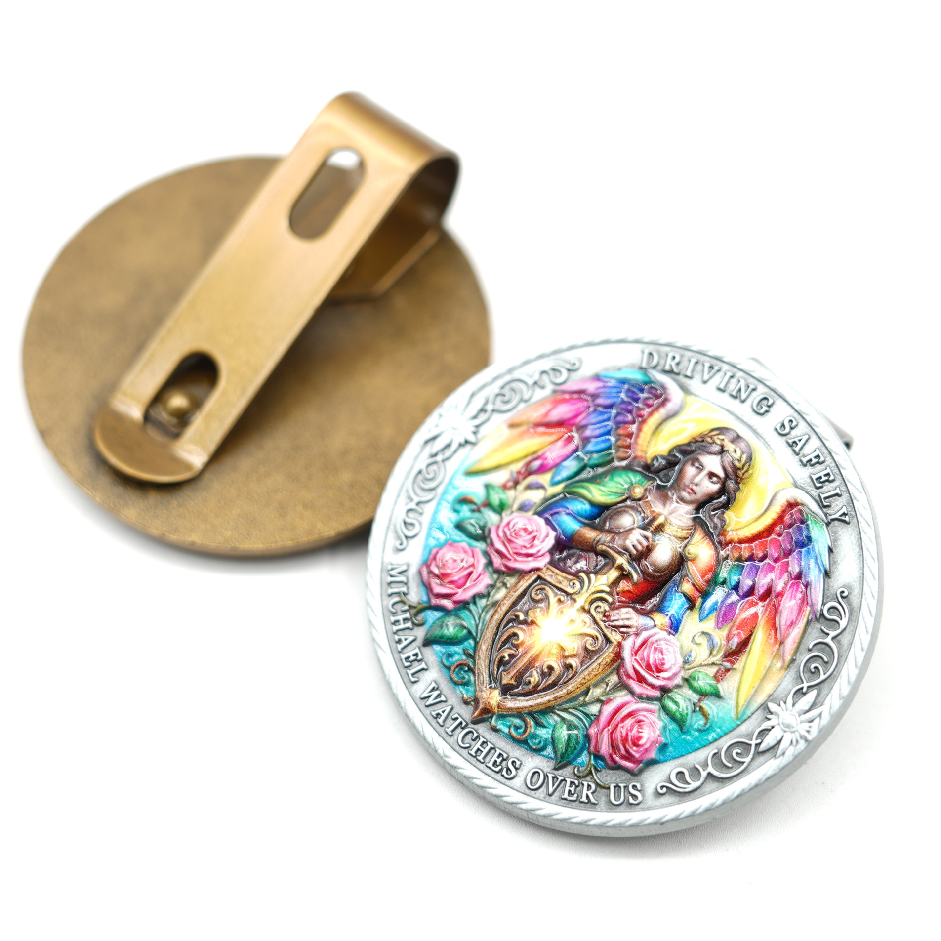 Jz35 Cross-Border Driving Safety Guardian Angel Car Sun Visor Decoration Clip Car Interior Hanging Ornament