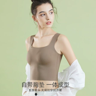 女生无痕抹胸背心一体式半固定乳胶胸垫聚拢上托舒适透气内搭外穿