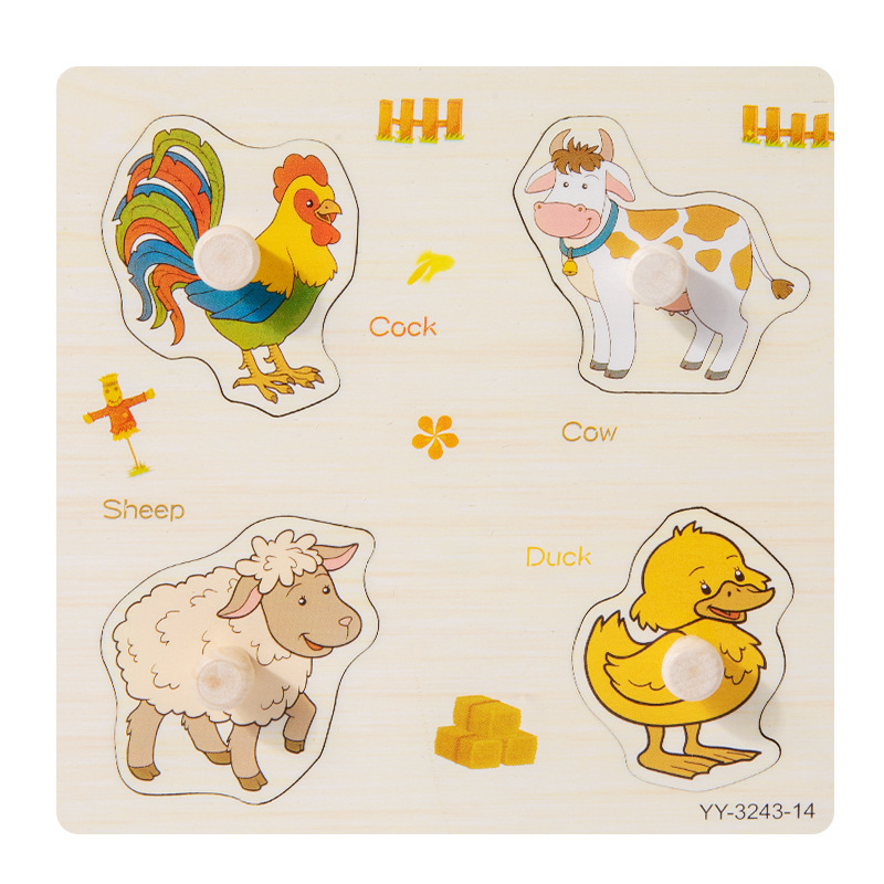 Bebé rompecabezas juego panel Montessori educación temprana mano tablero rompecabezas animal tráfico construcción bloques Niño 1-2 años viejo juguete