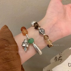 民族风天然石串珠新中式复古手链藏式古着手串小众手饰品女款珠串