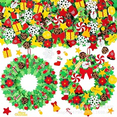 Diyのクリスマスの泡のステッカーの花轮の工芸品の子供のクリスマスのパーティーの工芸品の雪だるまのevaのステッカー