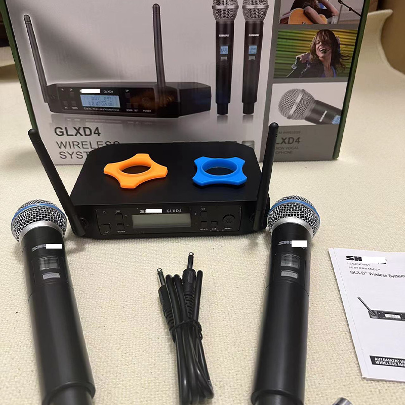 跨境外贸 GLXD4一拖二无线麦克风演出舞台卡拉OK主持直播专业话筒