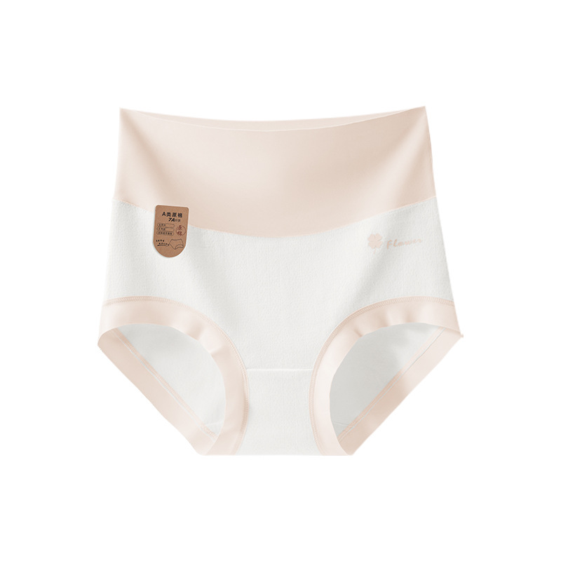 Ropa interior de algodón médico de cintura alta 7A entrepierna de algodón antibacteriano 2024 otoño e invierno nuevo estilo ropa interior de abdomen transpirable agradable para la piel mujer