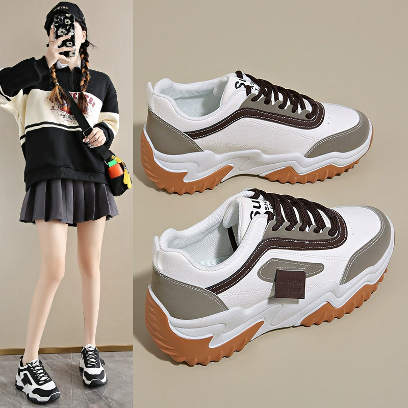 Корейская версия обуви папы для девочек 2024 осень новая дышащая спортивная обувь для женщин прилив студенческая обувь на толстой подошве повседневная обувь для женщин Y01
