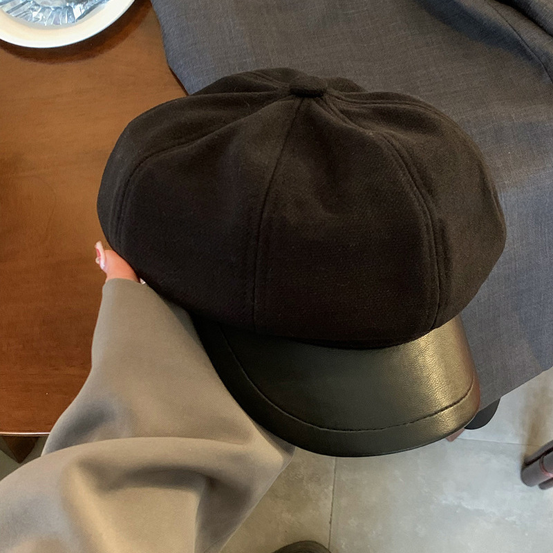 高级感贝雷帽子女秋冬季时尚百搭显脸小画家帽清新甜美八角报童帽|undefined