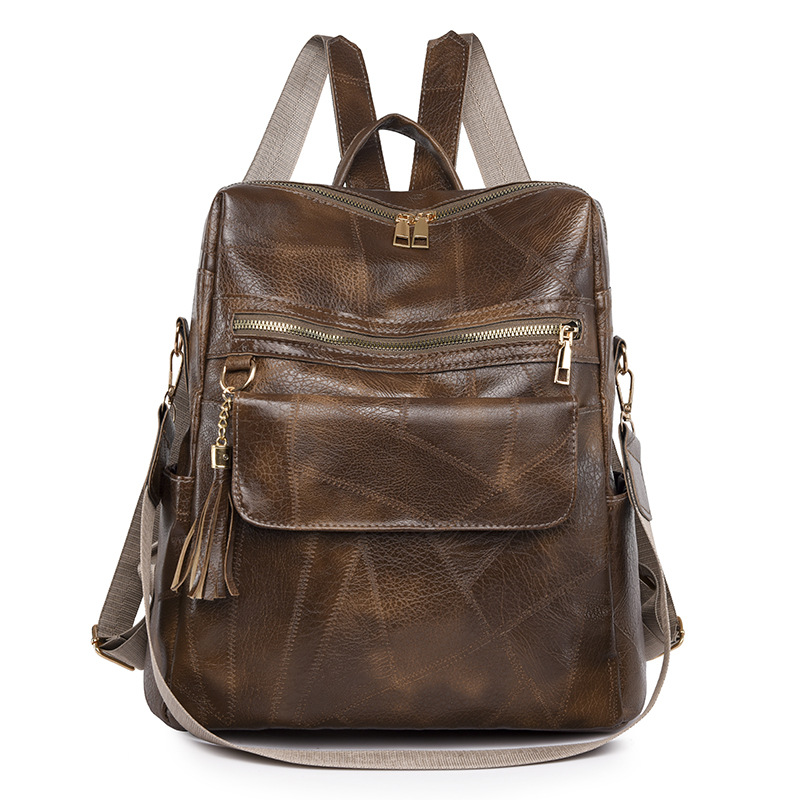 Nuevo producto de comercio exterior 2023 casual mujer mochila de cuero suave moda versátil multifuncional de doble uso mochila escolar