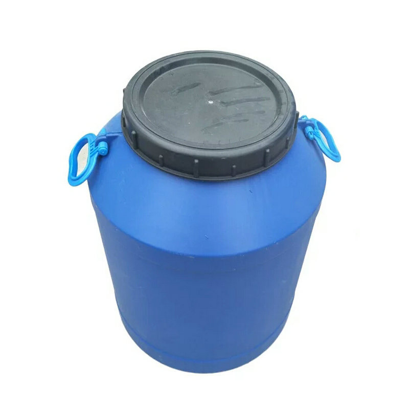 蓝色50L升大口圆形塑料化工桶50KG手提塑胶防水涂料桶油漆包装桶