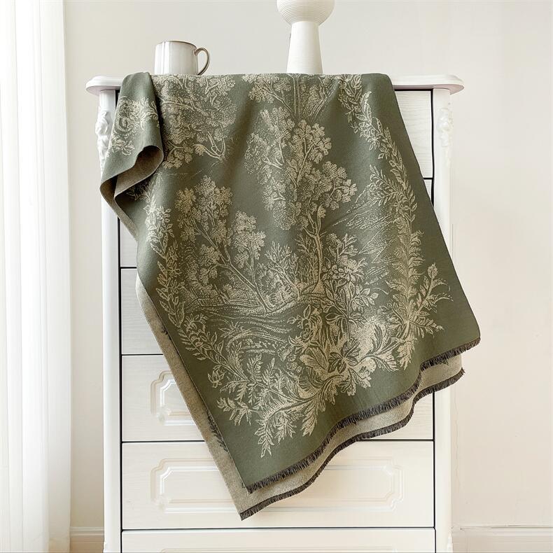 Autunno e inverno nuovi dipinti di paesaggi elegante moda sciarpa scialle lusso donna imitazione cashmere caldo collo_voghion.com