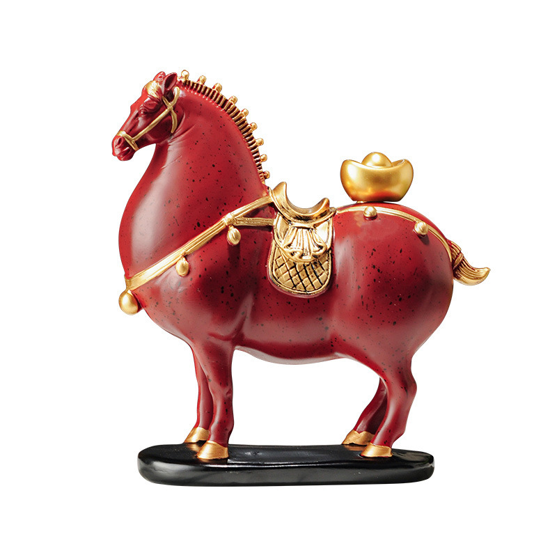 新しい中国風の富と馬の装飾品、リビングルーム、玄関、オフィス、ライトラグジュアリー、ハイエンドの装飾、新しい家の引っ越しギフト|undefined