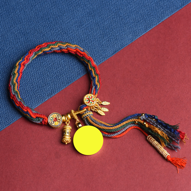 Mano tejida estilo Xizango mano cuerda zachilam mano cuerda verde madre cinco maestro thangka pulsera Xizanga mano cuerda regalo femenino