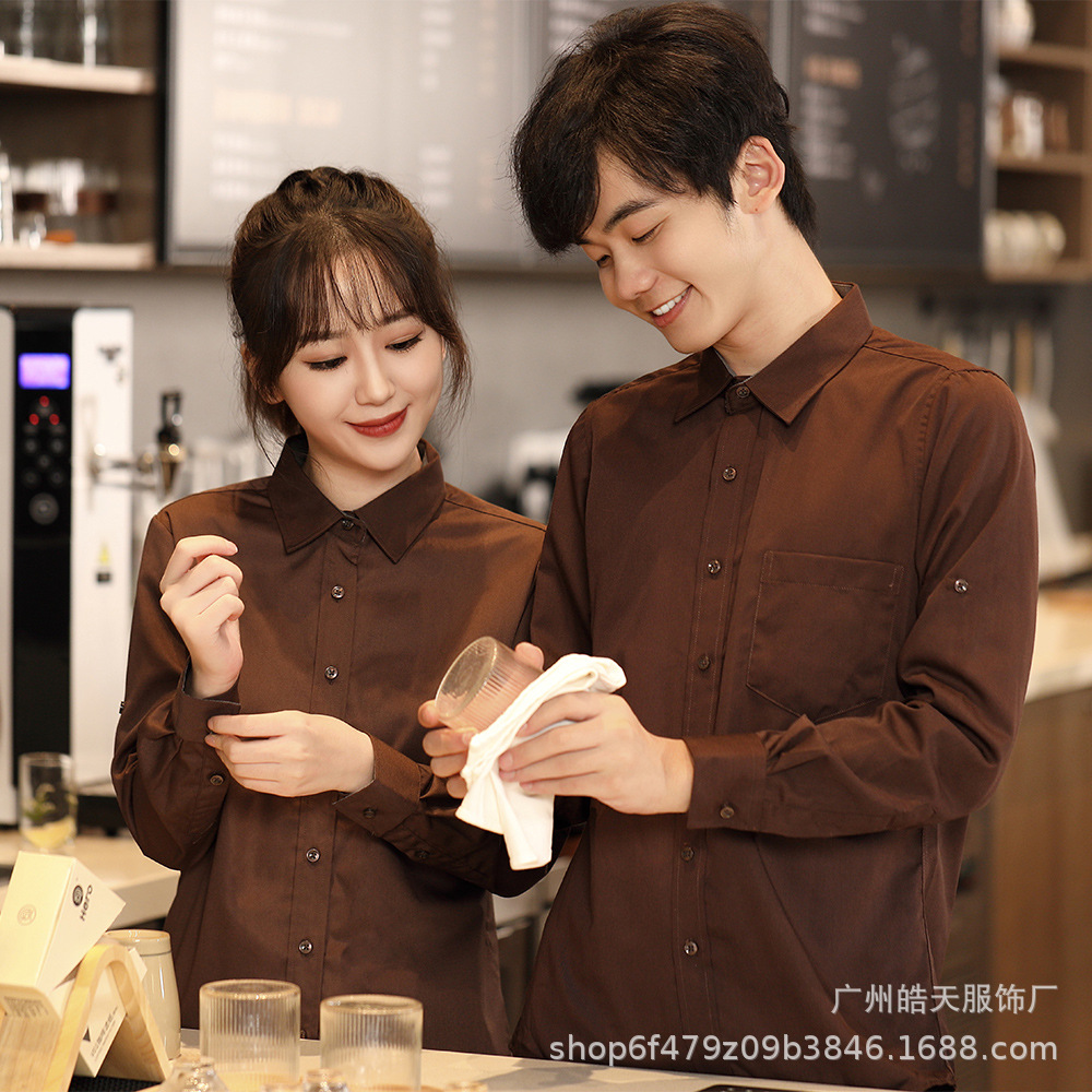 Catering Hot Pot Hotel Waiter Work Clothes Women's Long Sleeve Autumn and Winter Clothes Milk Tea Baking Shop Western Restaurant Work Clothes suit