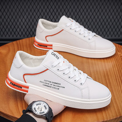 Men's White Slip-on Shoes 2023 Spring New Fashion Leather Face Matchable Shoes for Students Casual Sports Plain Shoes