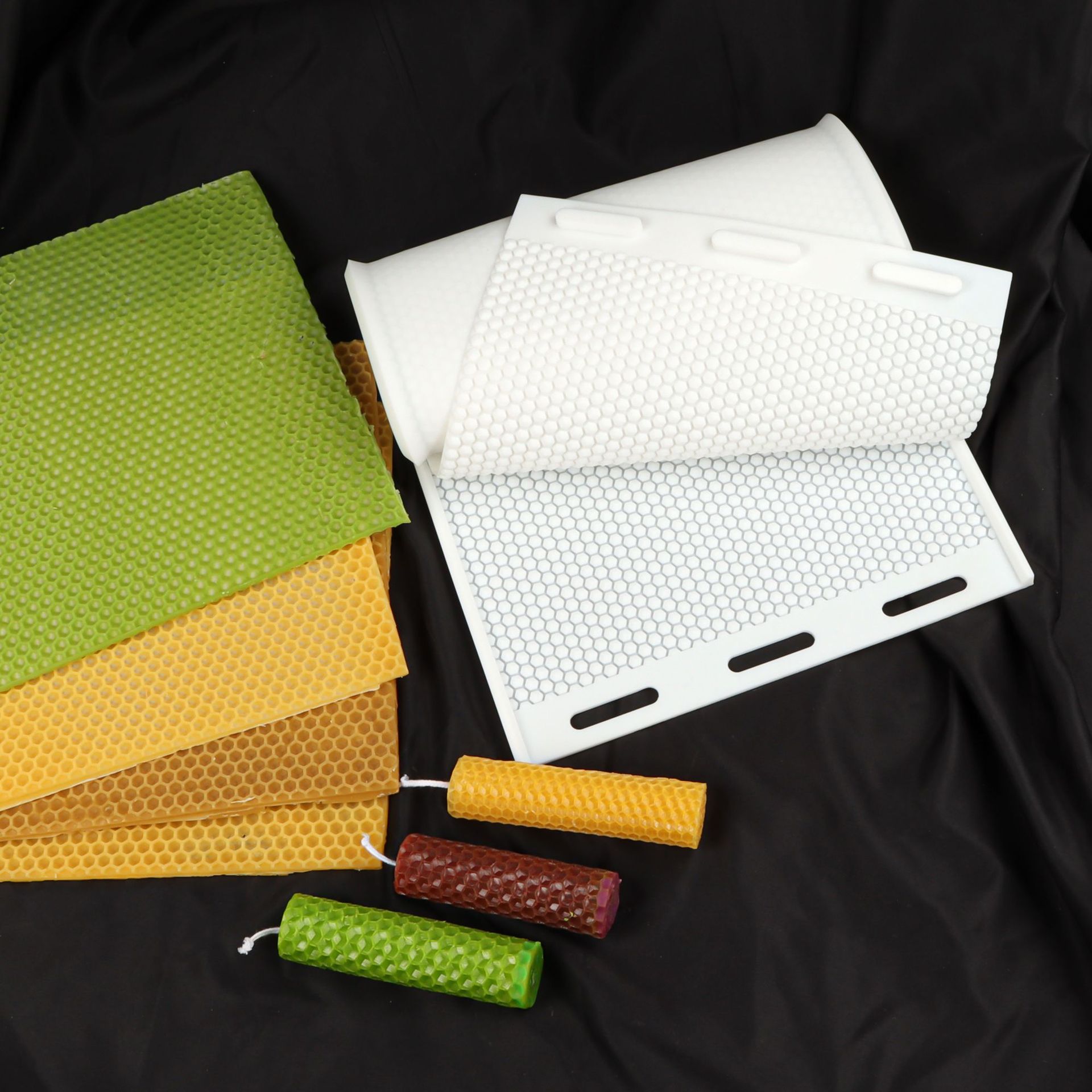 Transfronterizo nuevo molde de panal de silicona panal rollo de mano vela molde apicultura cera placa base molde en stock