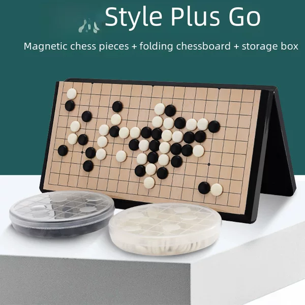In stock wholesale magnetic go foldable chessboard standard magnetic go children's game chess parent-child board game toy chess