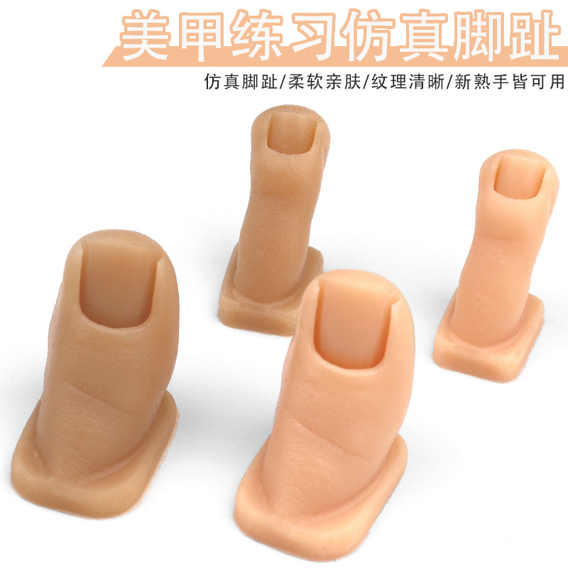 Nuevo arte de uñas transfronterizo, práctica de dedos de los pies, simulación de silicona pura, pintura de uñas, práctica tallada, dedos de los pies