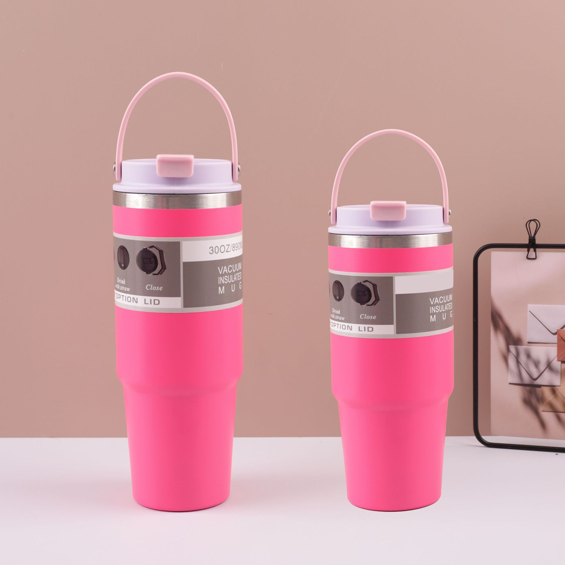 Transfronterizo 304 acero inoxidable silicona portable doble bebida taza de automóvil Big Mac gran capacidad personalizada taza de automóvil