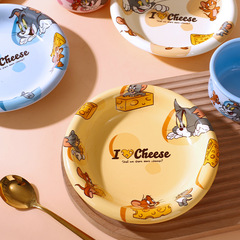 トムとジェリー セラミック 8inch プレート カップルプレート デザートプレート 漫画 子供用食事プレート ワイドエッジプレート