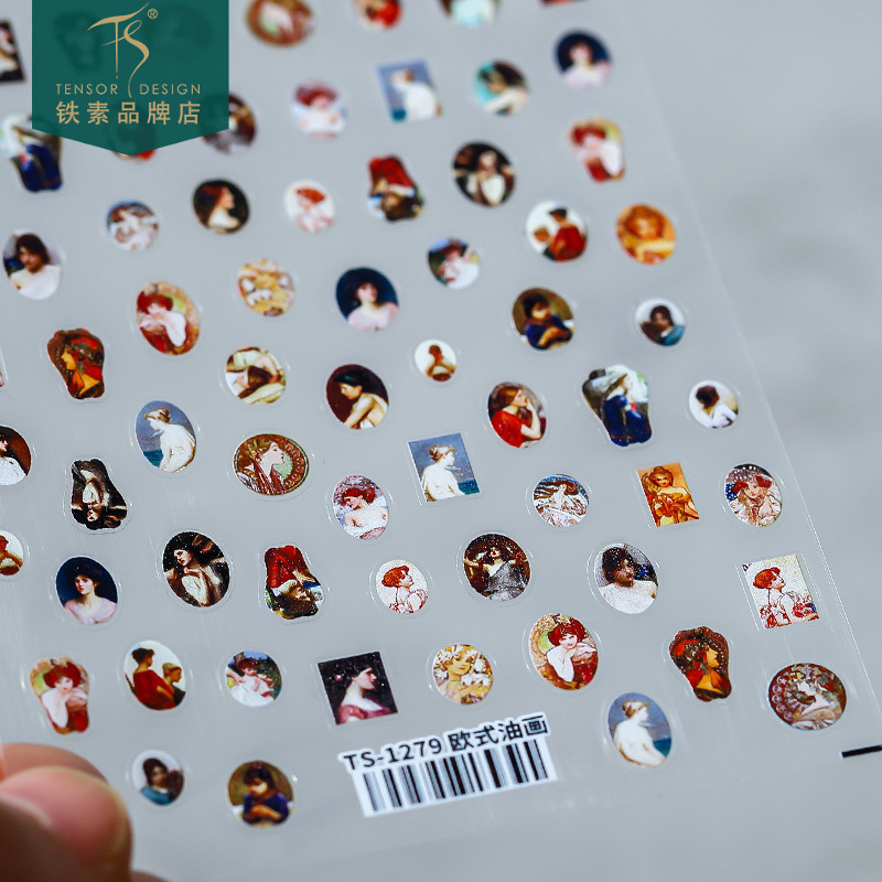 TENSOR Japanese Flower Thin Tough Nail Art Sticker Adhesive Nail Sticker Jewelry European Oil Painting TS1279