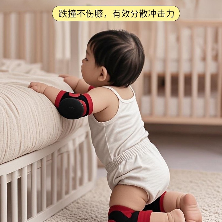 宝宝婴儿爬行护膝护肘装备小孩学步防摔可调节儿童幼儿膝盖护具夏|undefined