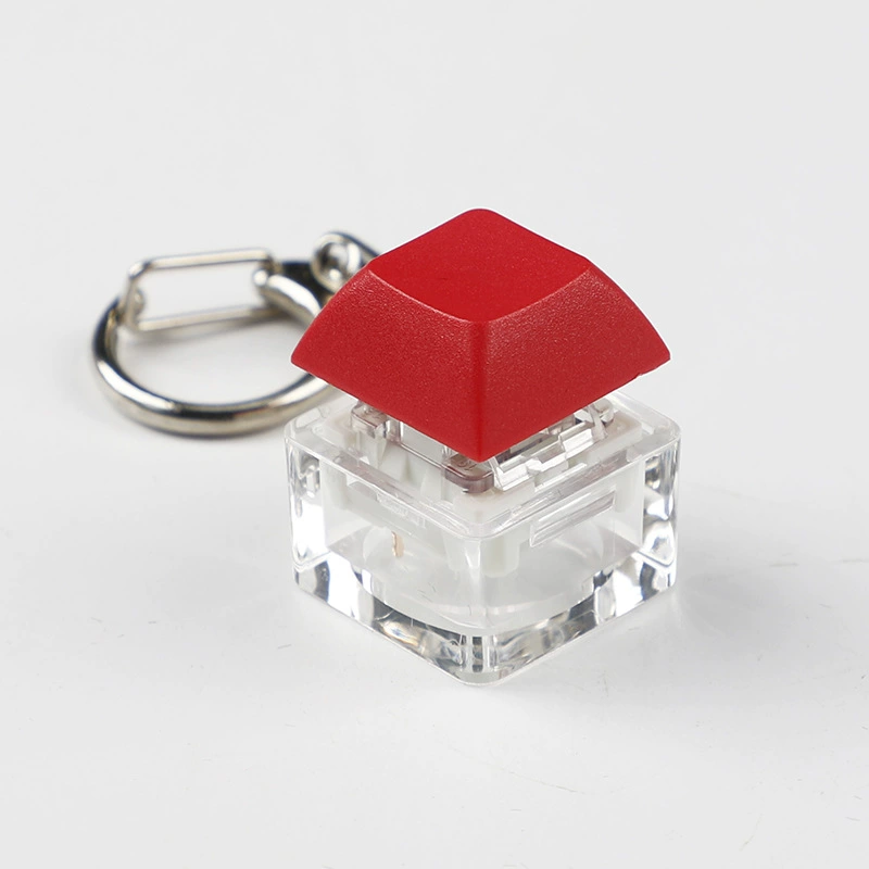 tester: Acrylic single‑shaft keycap tester keychain, multi‑color, decompression mechanical switch tester