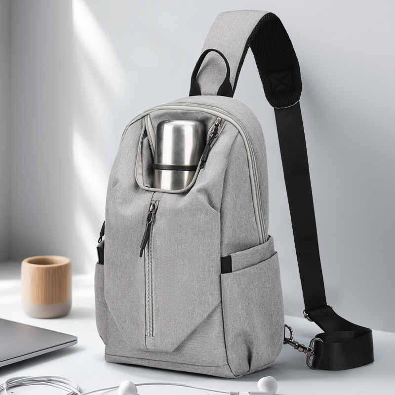 Men's Crossbody Bag, Large Capacity Water Bottle Chest Bag, Multifunctional Messenger Bag, Shoulder Bag, Lightweight Commuter Bag, Waterproof and Wear-Resistant
