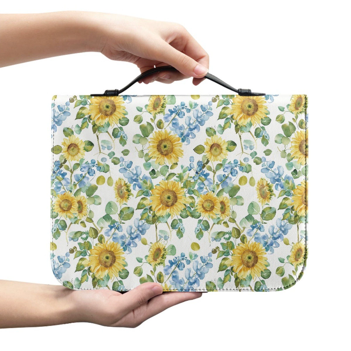 Книжная обложка для трансграничных поставок с цветочным принтом подсолнуха, церковная книжная обложка, клатч, защитная обложка для книг, возможна печать и доставка.
